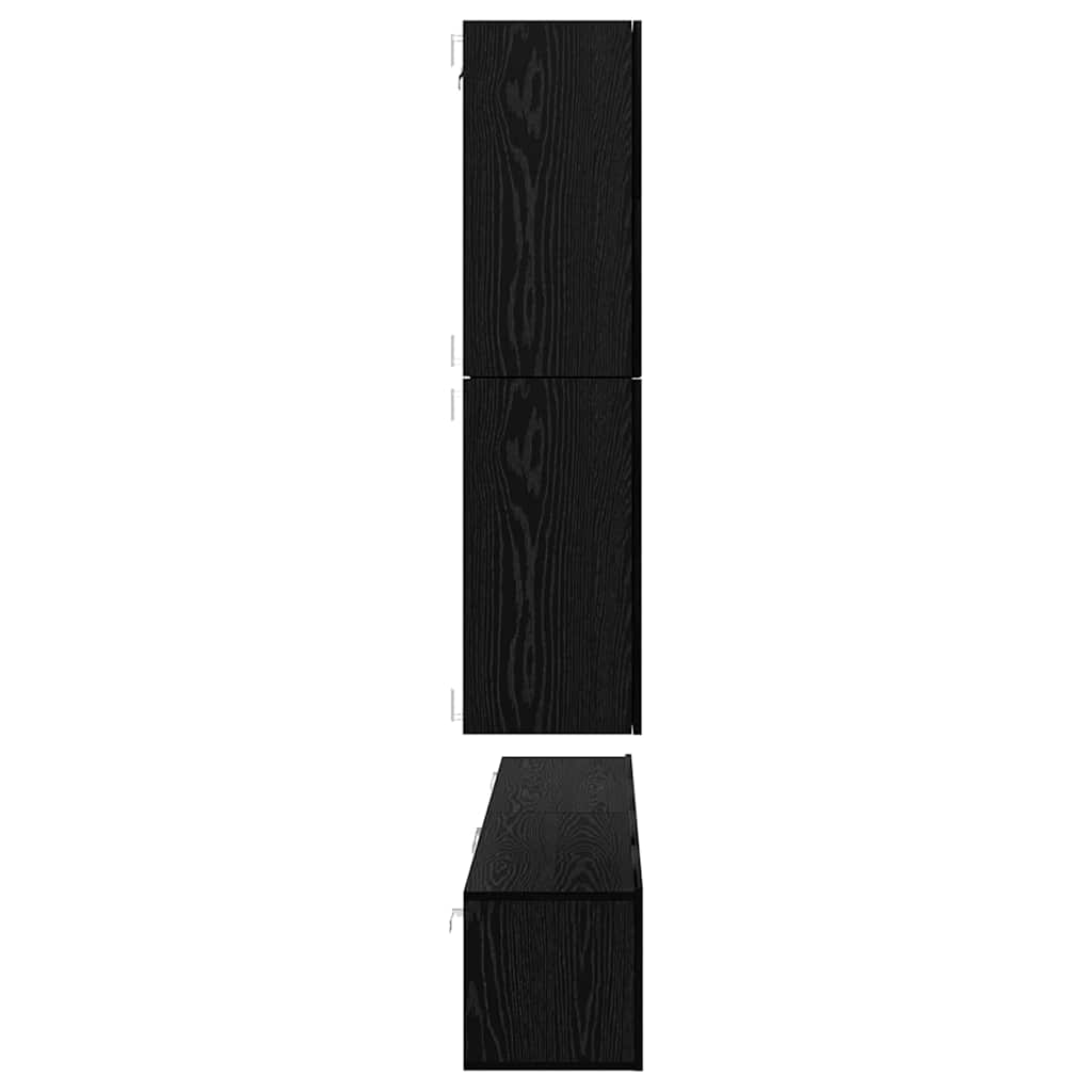 TV-Schrankset 8 pcs Schwarz Eichen-Optik Holzwerkstoff