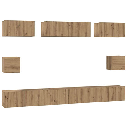 TV-Schrankset 8 stk. Artisan-Eiche Holzwerkstoff