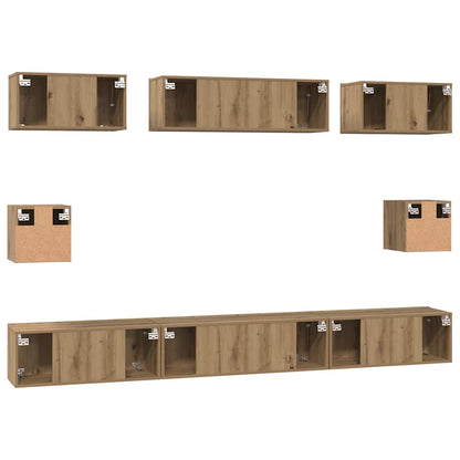 TV-Schrankset 8 stk. Artisan-Eiche Holzwerkstoff