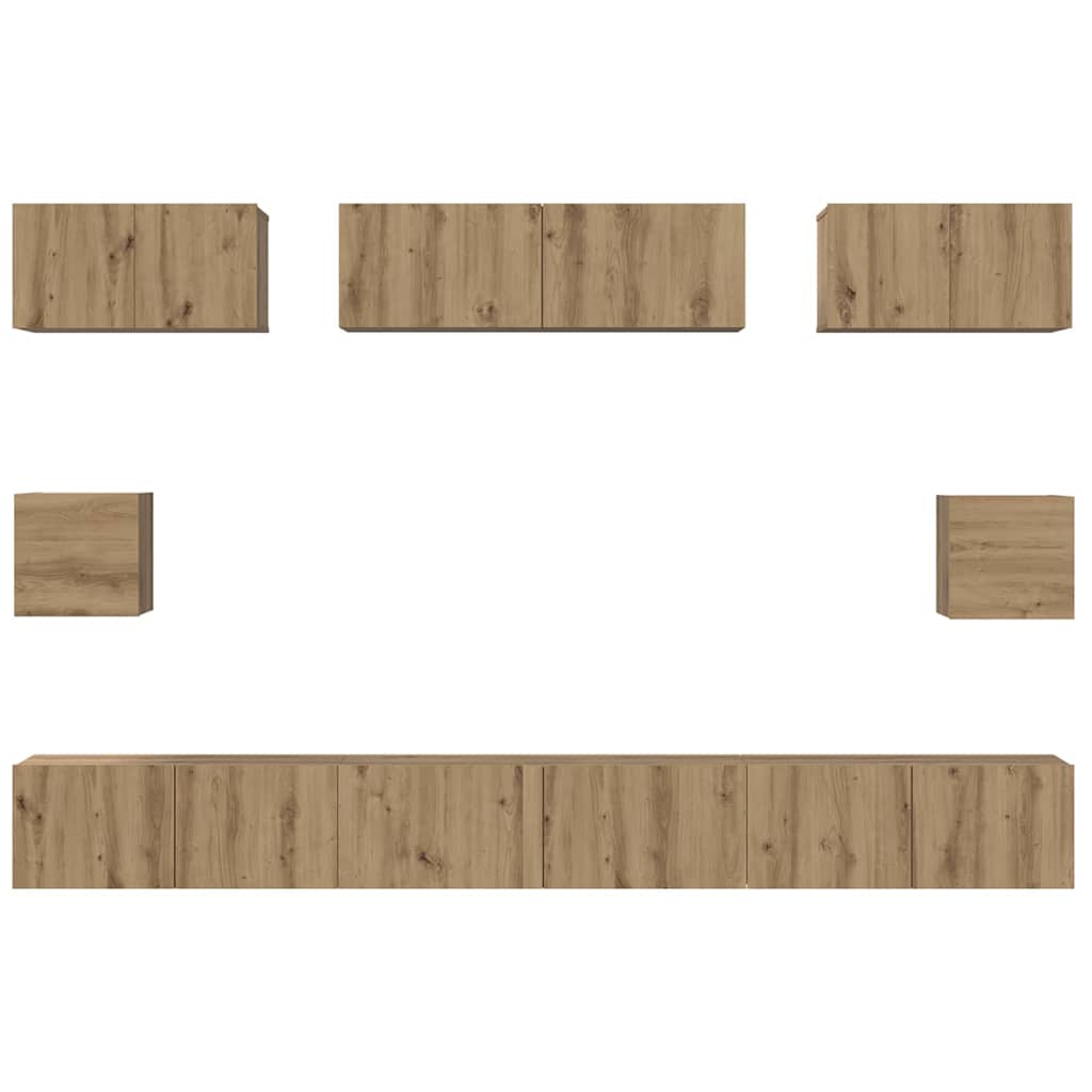 TV-Schrank Set Wandmontiert Artisan-Eiche Holzwerkstoff