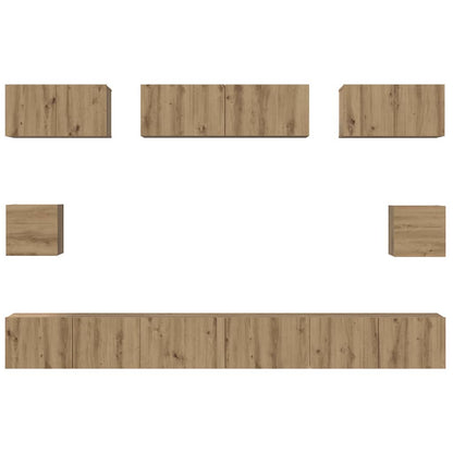 TV-Schrankset 8 stk. Artisan-Eiche Holzwerkstoff