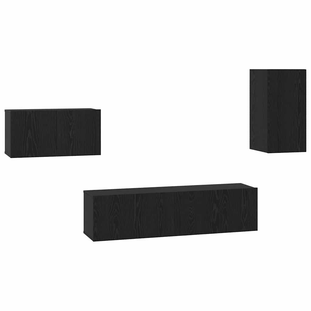 TV-Möbel-Set 4 pcs Schwarz Eichen-Optik 30,5 x 30 x 60 cm
