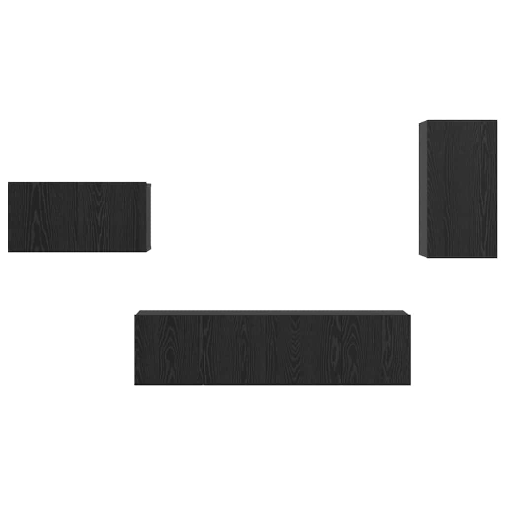 TV-Möbel-Set 4 pcs Schwarz Eichen-Optik 30,5 x 30 x 60 cm