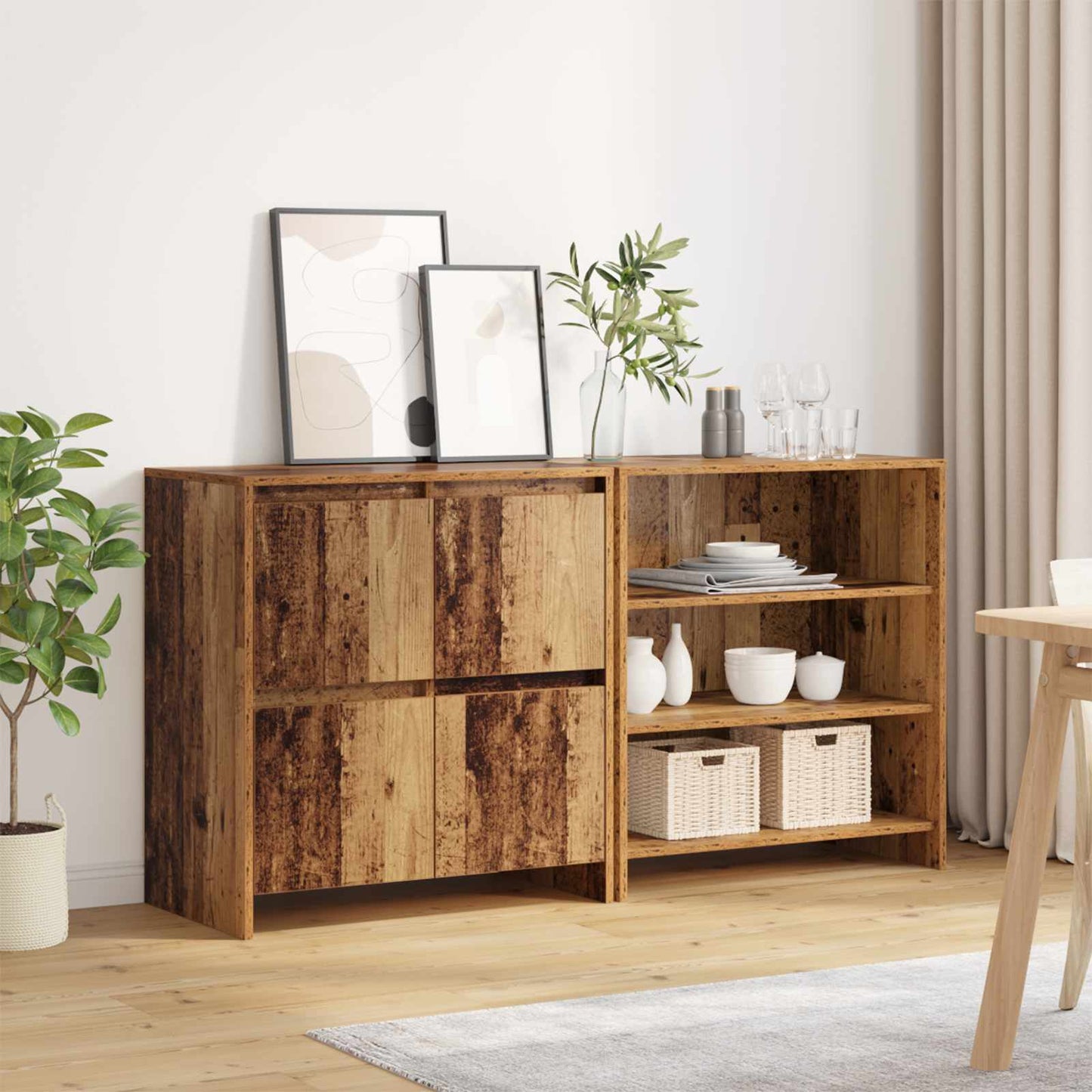 Sideboard 2 pcs Altholz 70 x 41 x 75 cm Holzwerkstoff