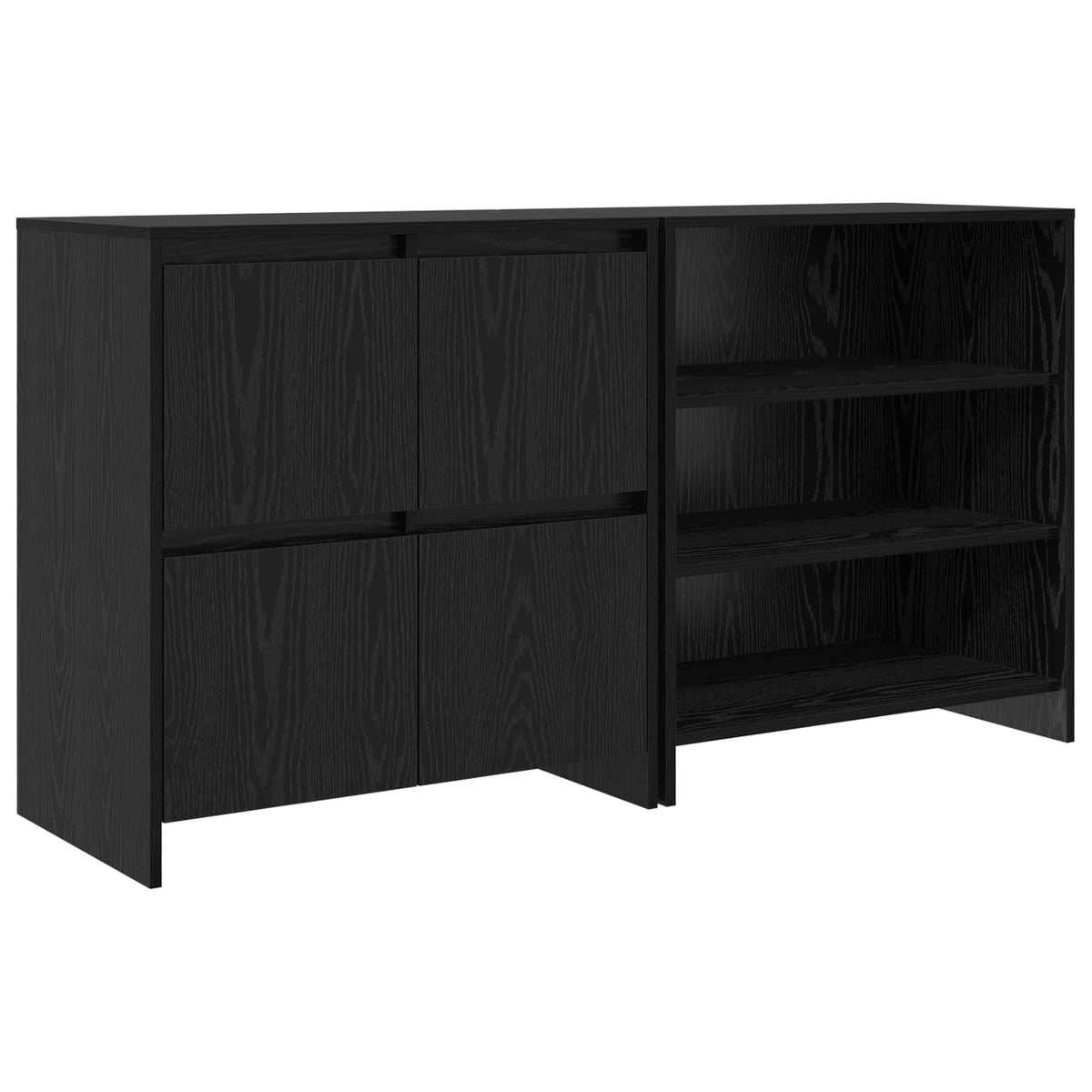 Sideboard 2 stk. Schwarz Eichen-Optik 70 x 41 x 75 cm