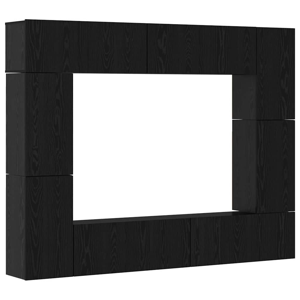 TV-Schrankset 8 stk. Schwarz Eichen-Optik Holzwerkstoff