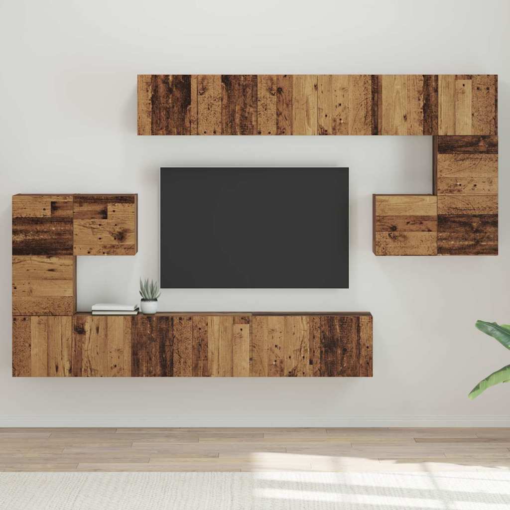 TV-Möbel-Set 10 pcs Altholz 60 x 30 x 30 cm Holzwerkstoff