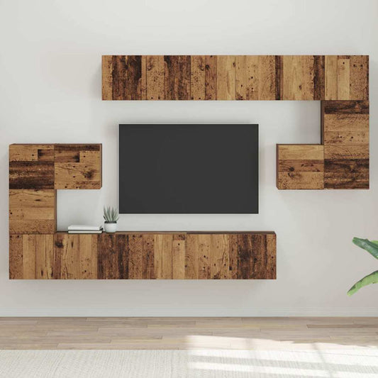TV-Möbel-Set 10 pcs Altholz 60 x 30 x 30 cm Holzwerkstoff