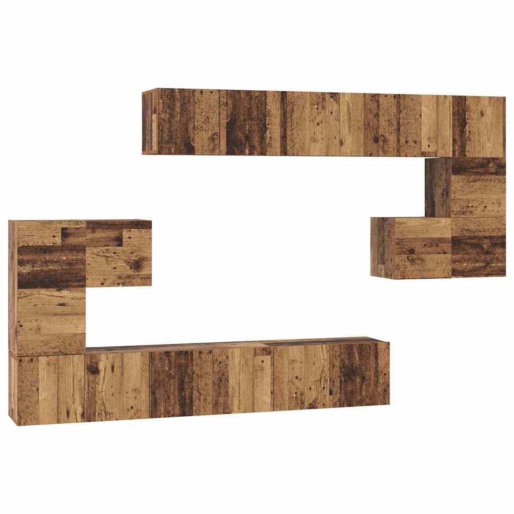 TV-Möbel-Set 10 pcs Altholz 60 x 30 x 30 cm Holzwerkstoff