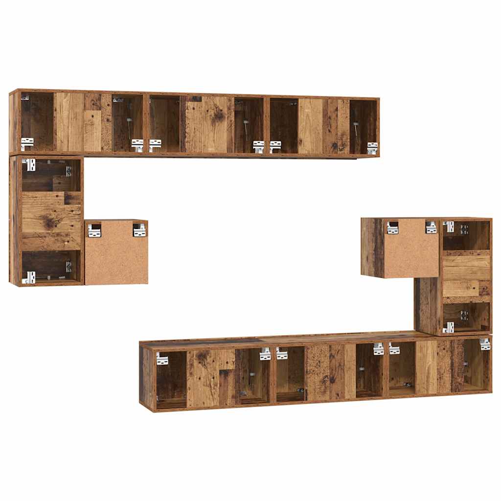 TV-Möbel-Set 10 pcs Altholz 60 x 30 x 30 cm Holzwerkstoff