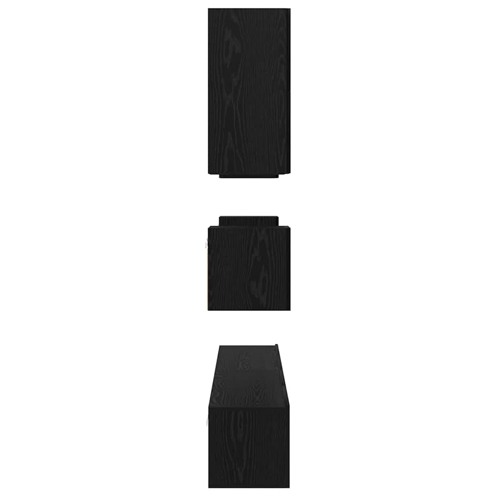 TV-Schrankset 8 pcs Schwarz Eichen-Optik Holzwerkstoff