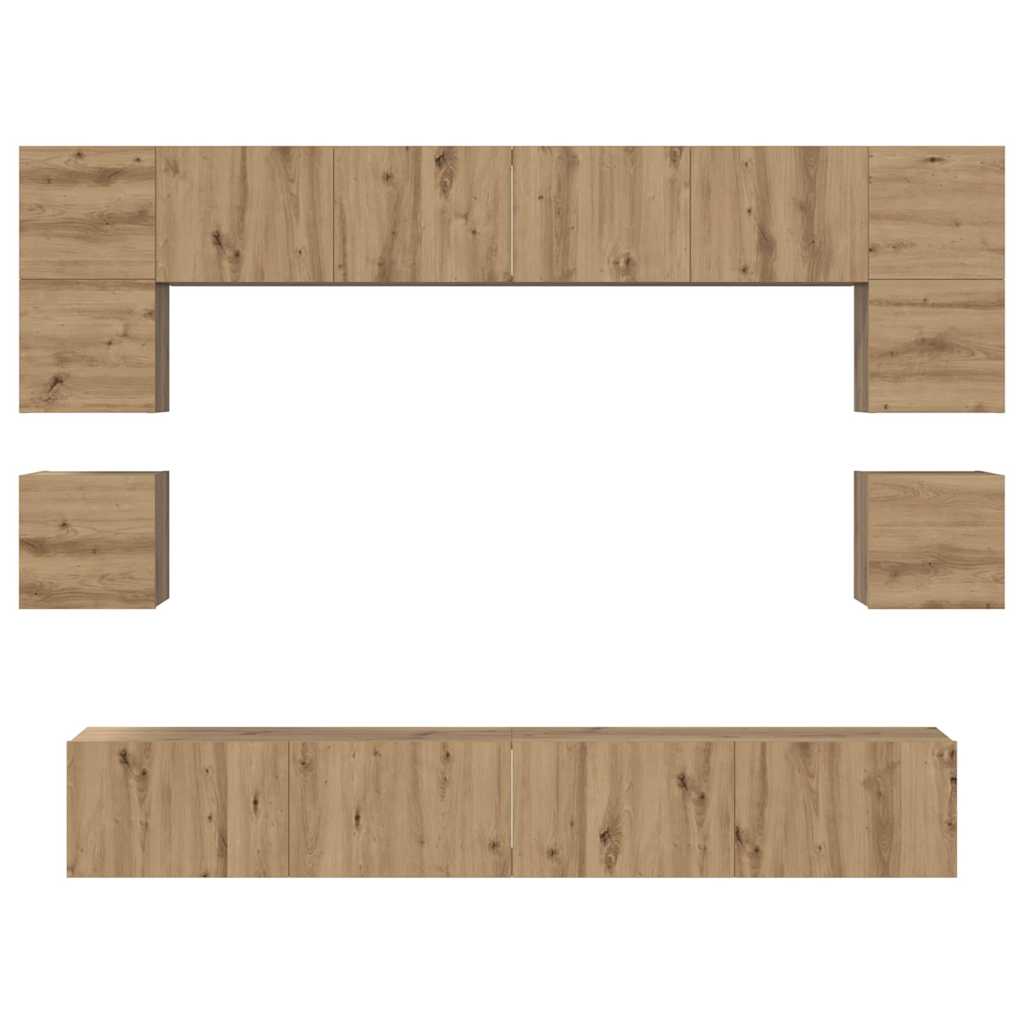 TV-Schrank-Set Wandmontiert 8 pcs Artisan-Eiche Holzwerkstoff