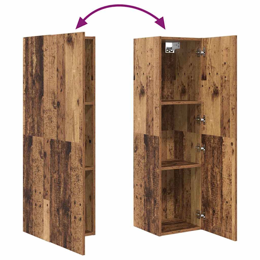 TV-Schrankset mit Schubladen 4 pcs Altholz Holzwerkstoff