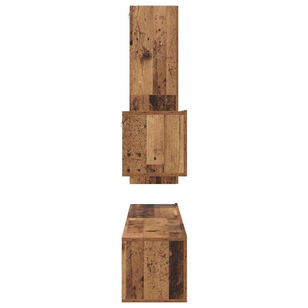 TV-Schrankset mit Schubladen 4 pcs Altholz Holzwerkstoff