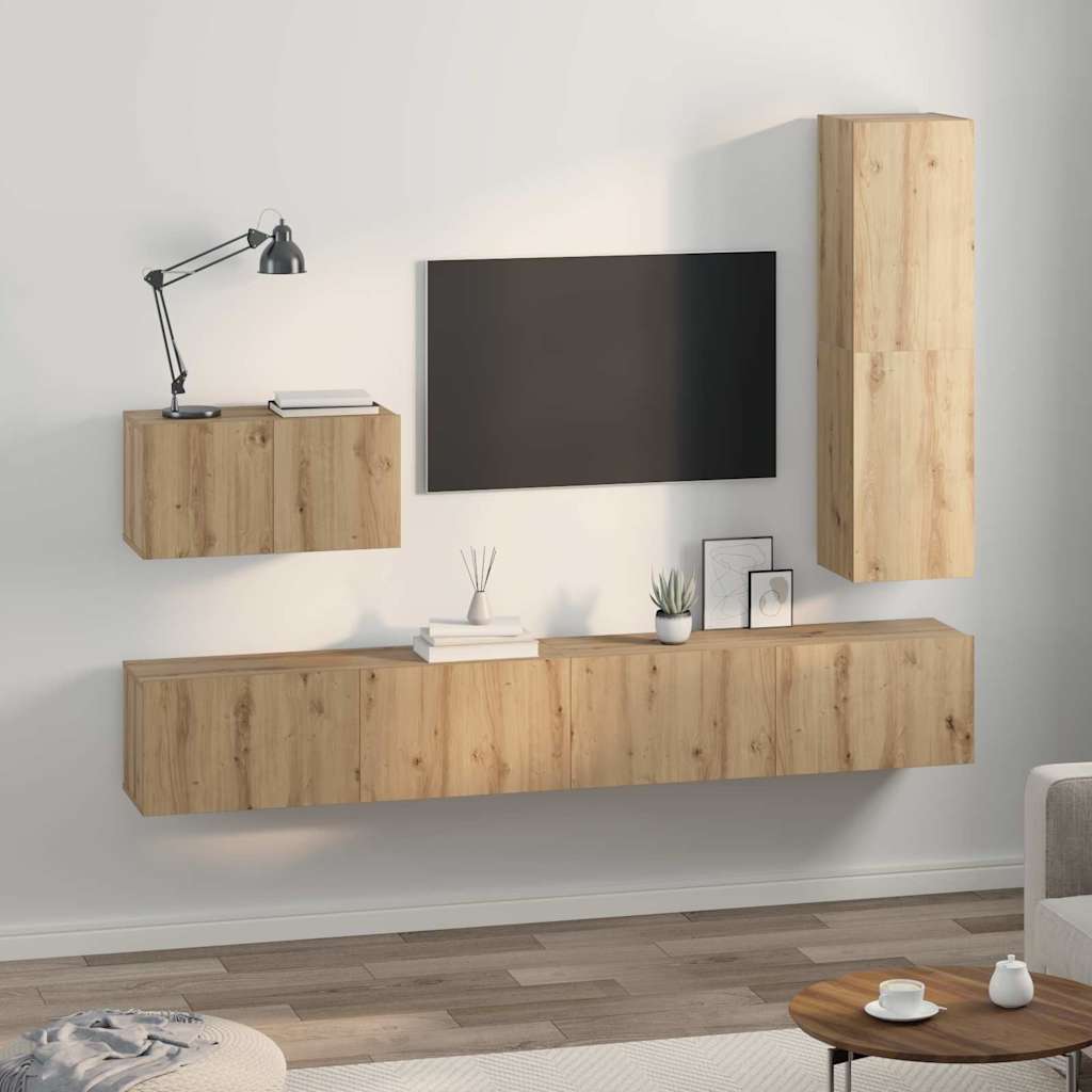TV-Schrank-Set 4 pcs Artisan-Eiche 30,5 x 30 x 110 cm