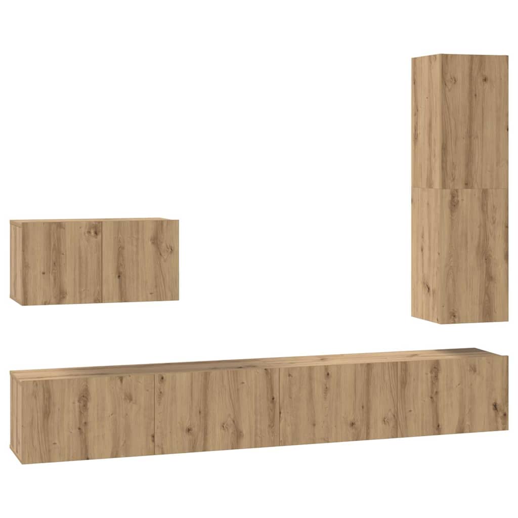 TV-Schrank-Set 4 pcs Artisan-Eiche 30,5 x 30 x 110 cm
