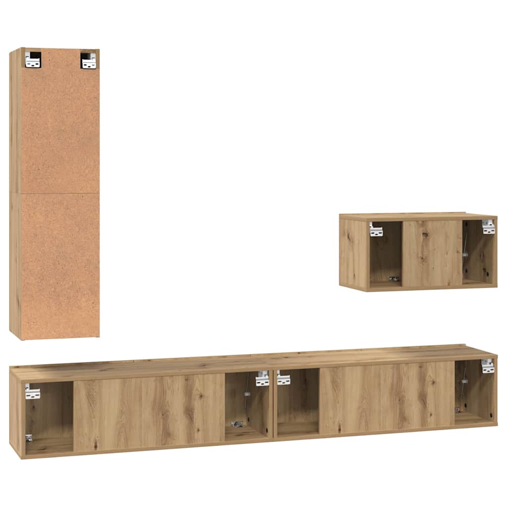TV-Schrank-Set 4 pcs Artisan-Eiche 30,5 x 30 x 110 cm