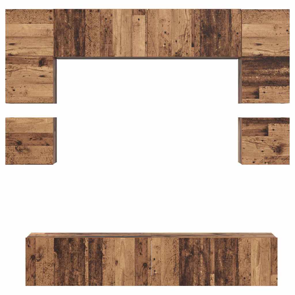 TV-Schrank-Set Wandmontiert 8 pcs Altholz Holzwerkstoff