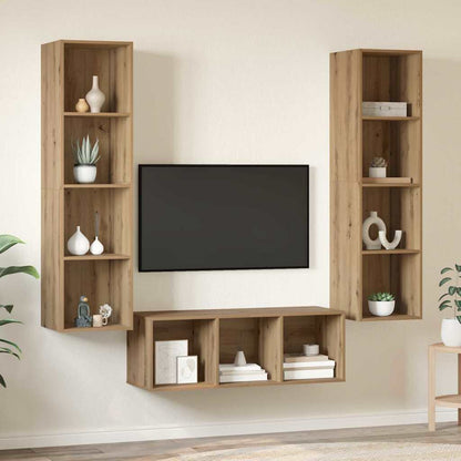 TV-Schrankset 3 stk. Artisan-Eiche Holzwerkstoff