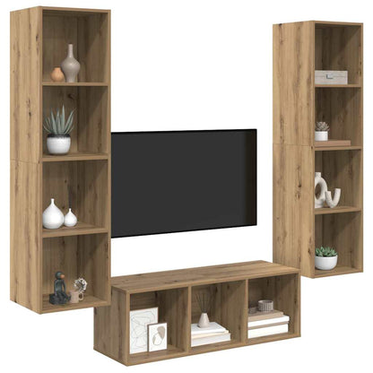 TV-Schrankset 3 stk. Artisan-Eiche Holzwerkstoff