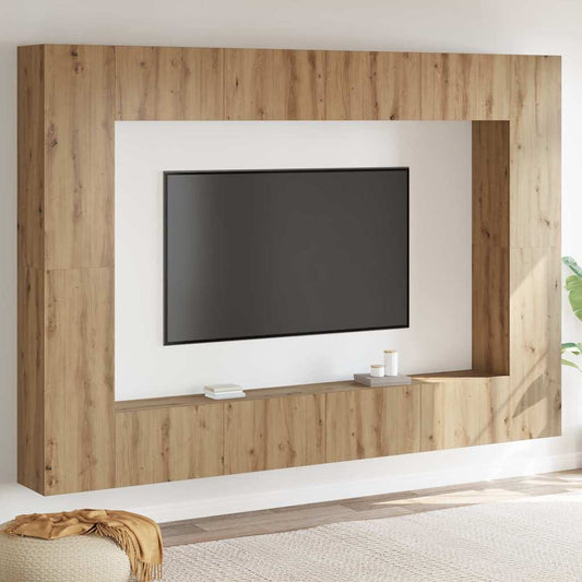 TV-Schrank-Set 8 pcs Artisan-Eiche Mittel 100 x 30 x 30 cm