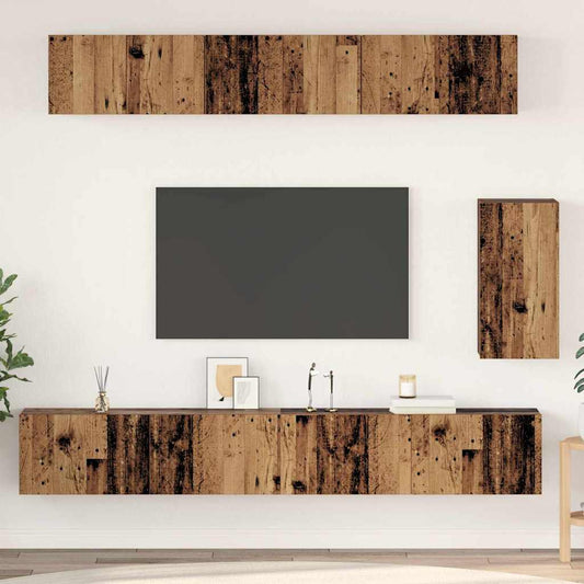 TV-Schrank-Set Wandmontiert 6 pcs Altholz Holzwerkstoff
