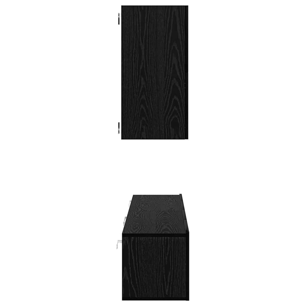 Wand-TV-Schrank 3 stk. Schwarz Eichen-Optik Holzwerkstoff