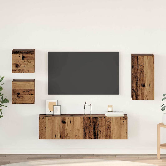TV-Schranksystem 5 pcs Altholz 30,5 x 30 x 60 cm Holzwerkstoff