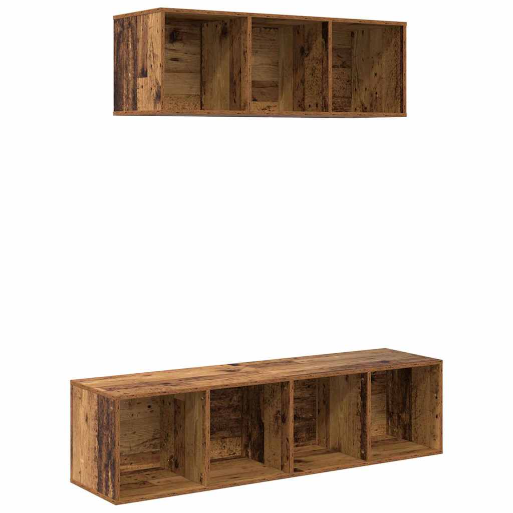 TV-Schrank Set Wandmontiert 2 pcs Altholz Holzwerkstoff