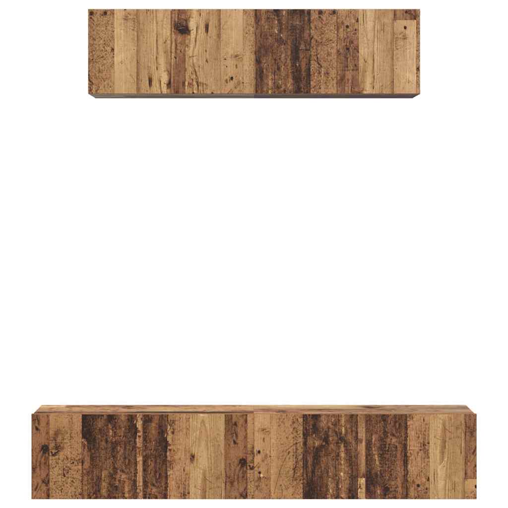 TV-Schrank Set Wandmontiert 4 pcs Altholz Holzwerkstoff