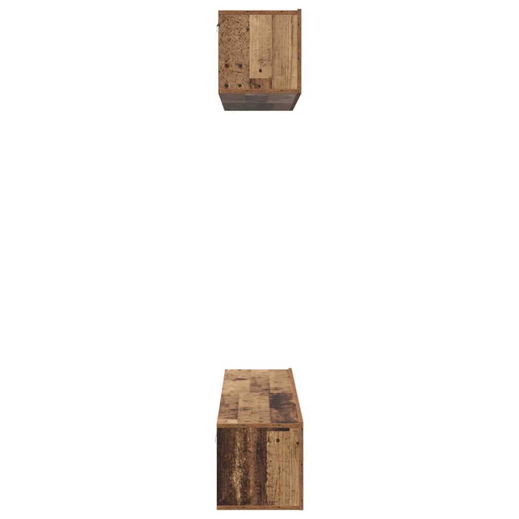 TV-Schrank Set Wandmontiert 4 pcs Altholz Holzwerkstoff