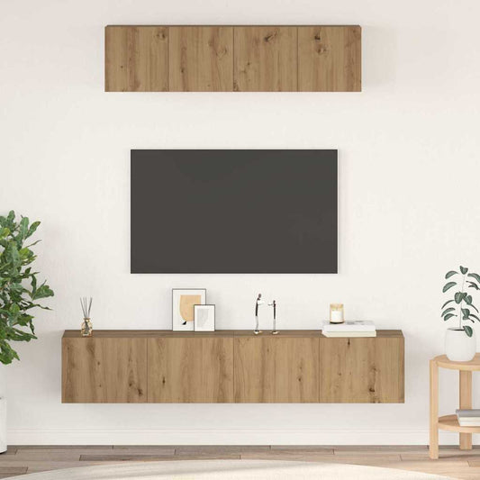 TV-Schrank Set Wandmontiert 4 pcs Artisan-Eiche Holzwerkstoff