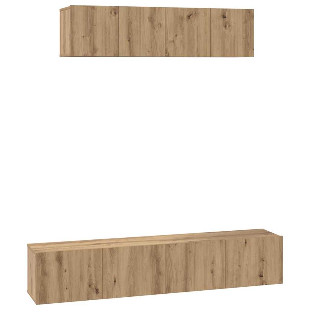 TV-Schrank Set Wandmontiert 4 pcs Artisan-Eiche Holzwerkstoff