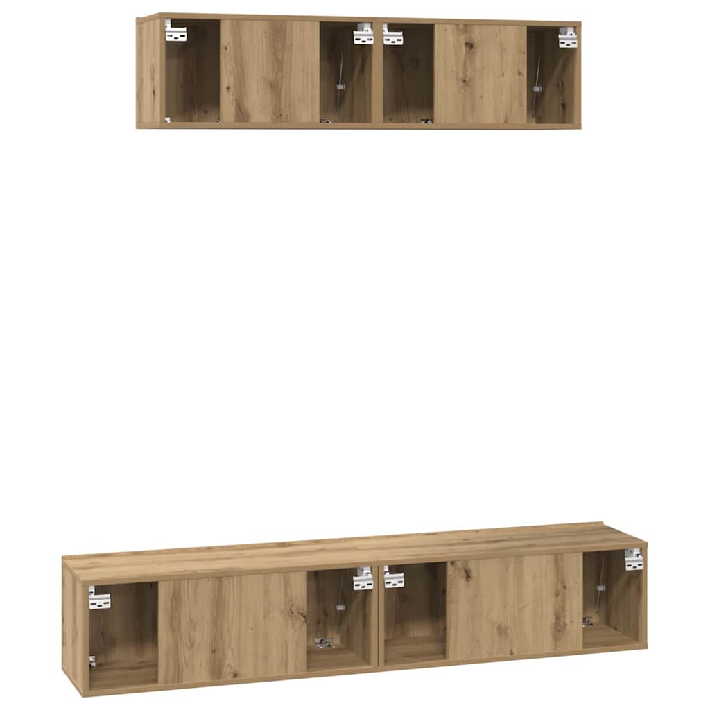 TV-Schrank Set Wandmontiert 4 pcs Artisan-Eiche Holzwerkstoff