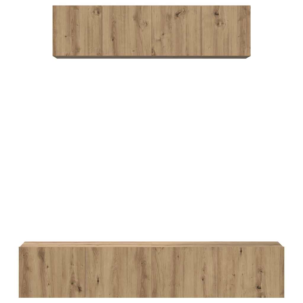 TV-Schrank Set Wandmontiert 4 pcs Artisan-Eiche Holzwerkstoff