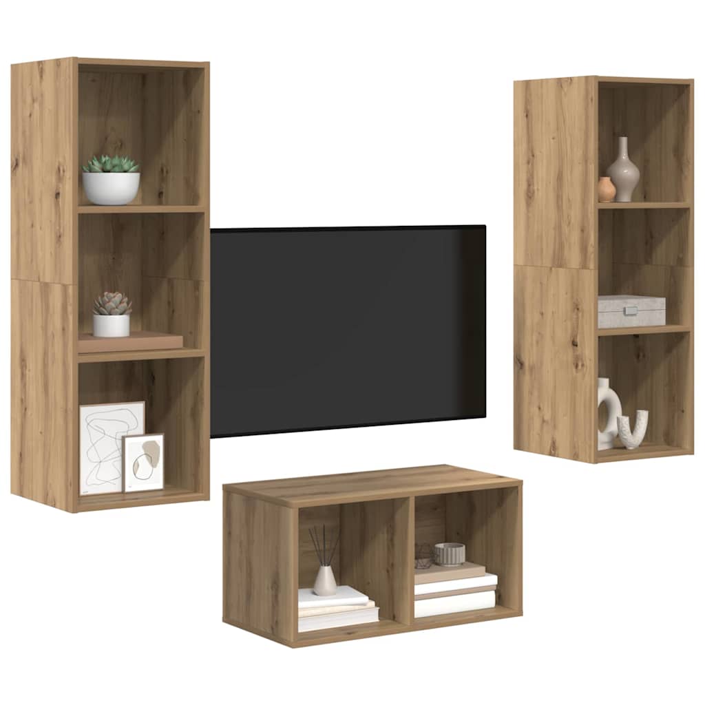 TV-Schrankset Artisan-Eiche Holzwerkstoff