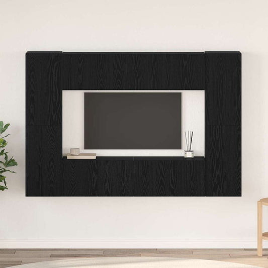 TV-Möbel-Set 8 pcs Schwarz Eichen-Optik 60 x 30 x 30 cm