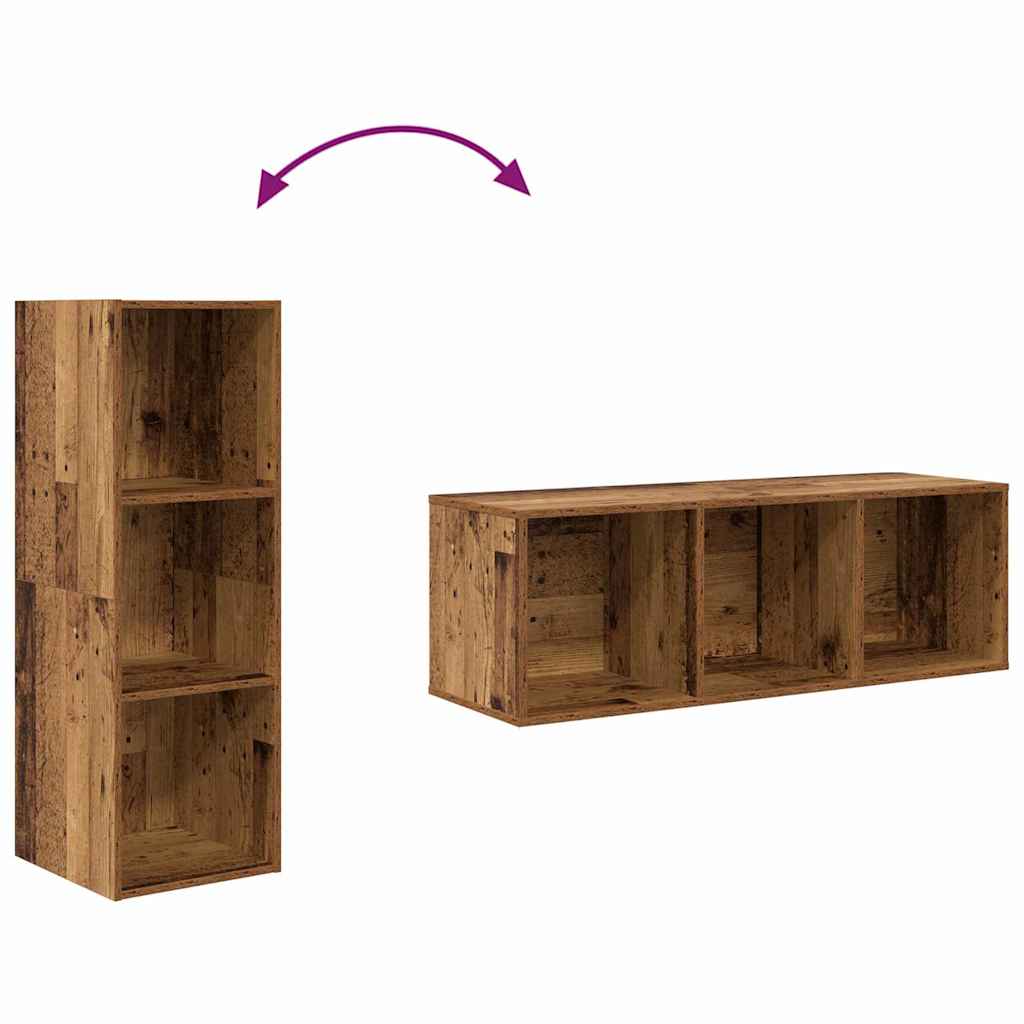 TV-Schrank Set Wandmontiert 3 pcs Altholz Holzwerkstoff