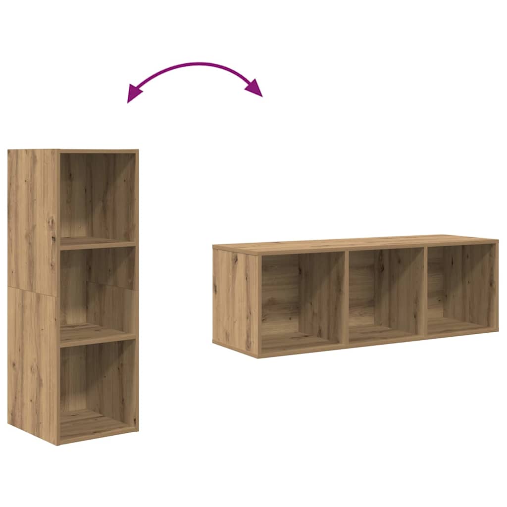TV-Schrank Set Wandmontiert 3 pcs Artisan-Eiche Holzwerkstoff