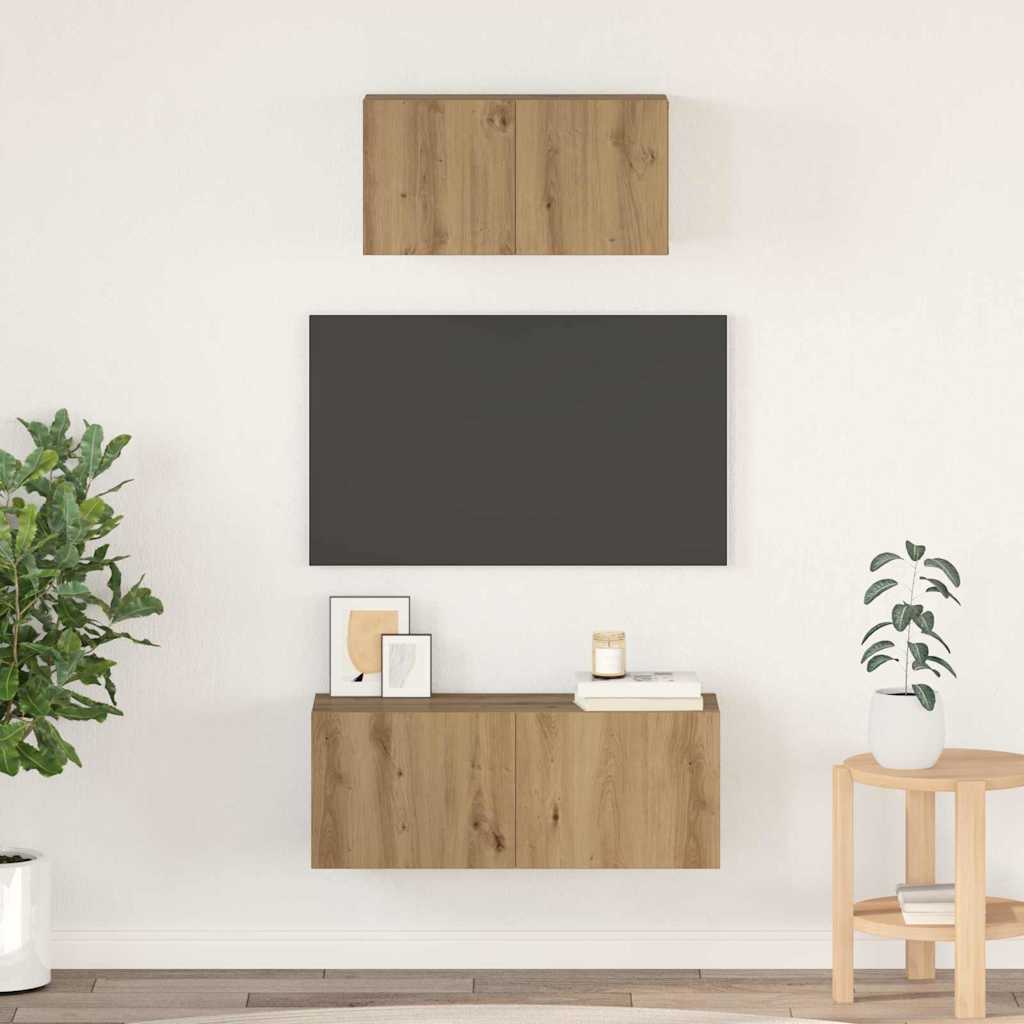TV-Schrankset 2 pcs Artisan-Eiche Holzwerkstoff