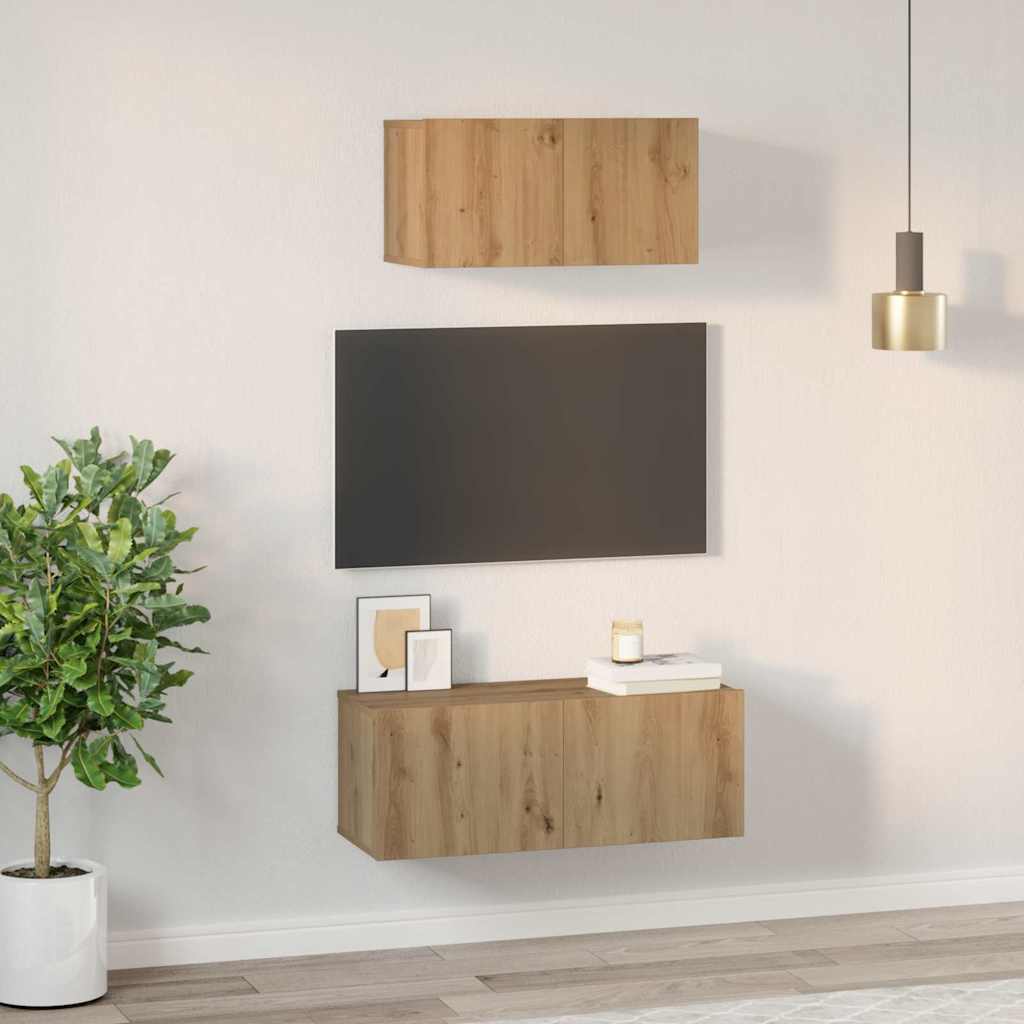 TV-Schrankset 2 pcs Artisan-Eiche Holzwerkstoff
