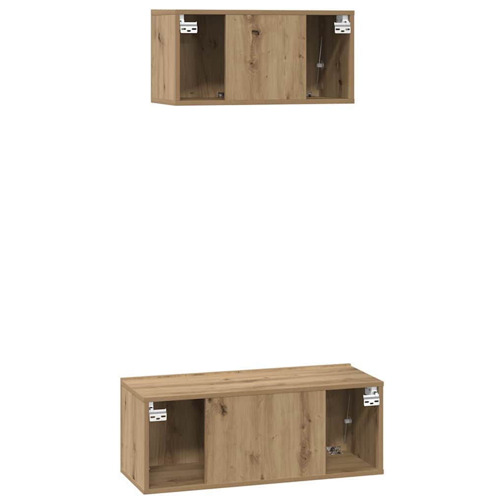 TV-Schrankset 2 pcs Artisan-Eiche Holzwerkstoff
