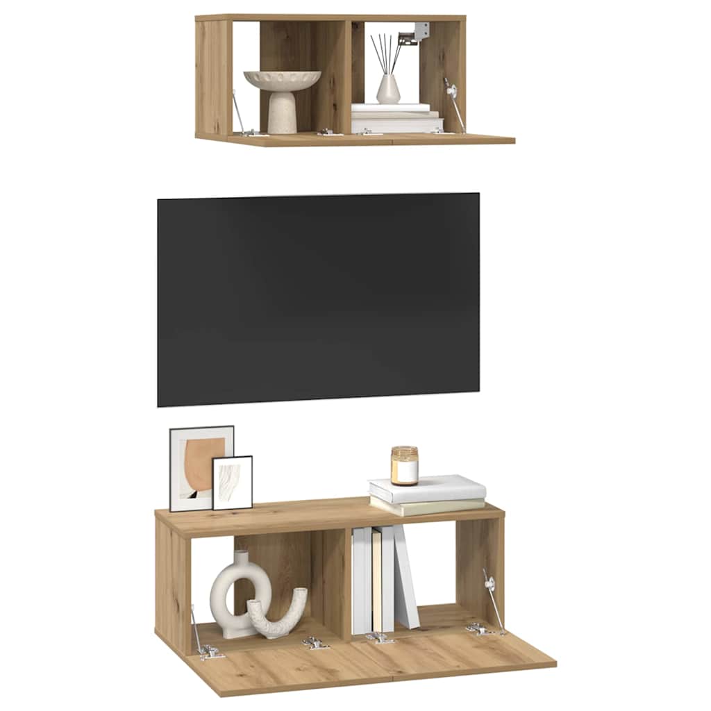 TV-Schrankset 2 pcs Artisan-Eiche Holzwerkstoff