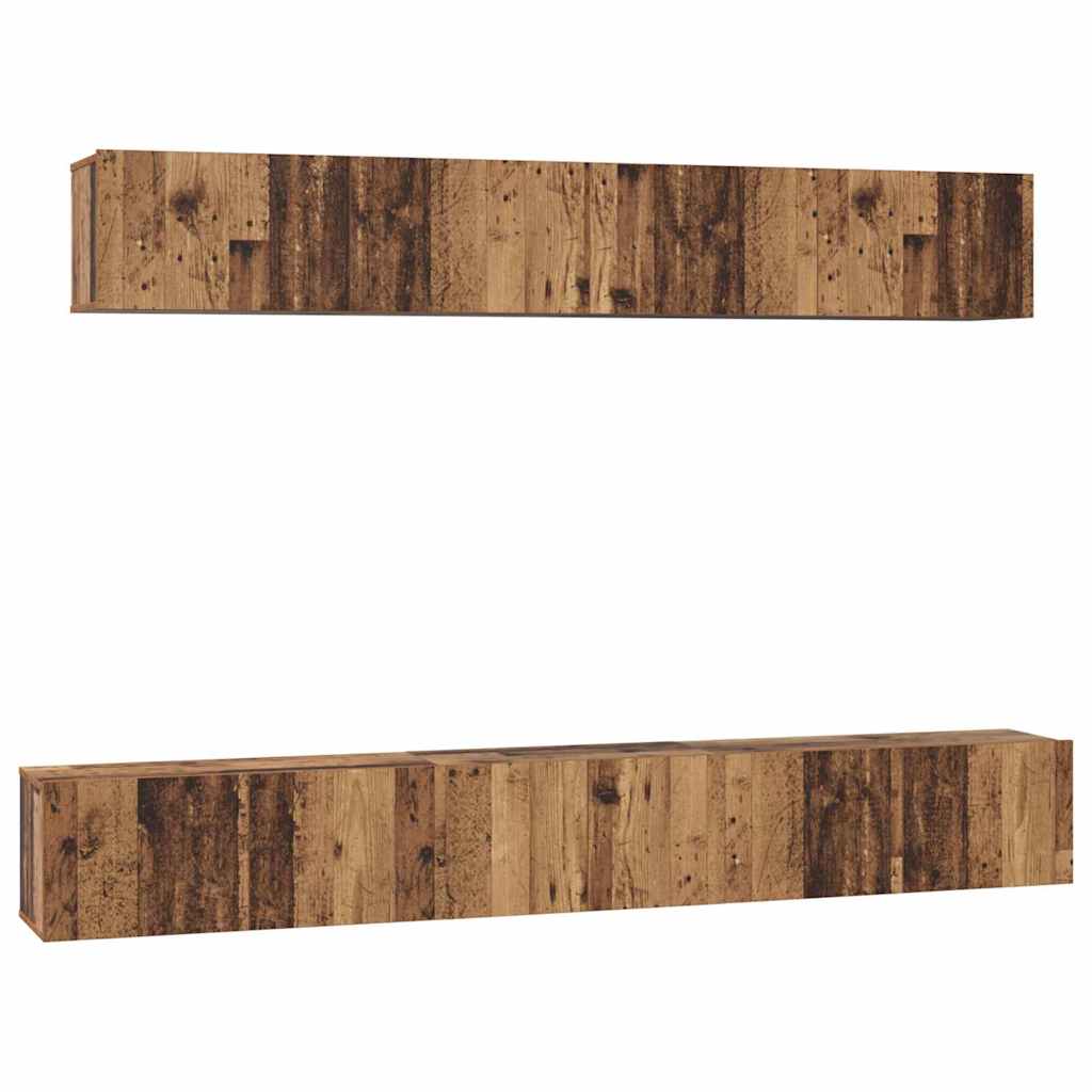 TV-Schrank Set Wandmontiert 5 pcs Altholz Holzwerkstoff