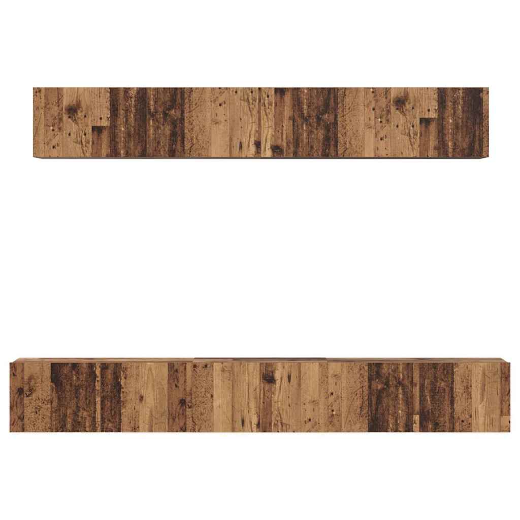 TV-Schrank Set Wandmontiert 5 pcs Altholz Holzwerkstoff