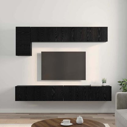 TV-Schrankset 5 stk. Schwarz Eichen-Optik Holzwerkstoff