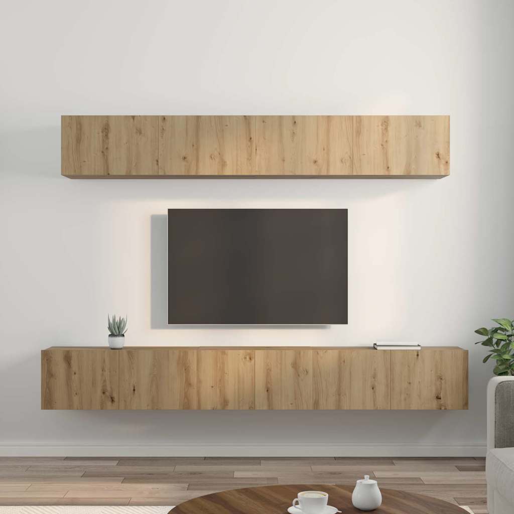 TV-Schrank Set Wandmontiert 5 pcs Artisan-Eiche Holzwerkstoff