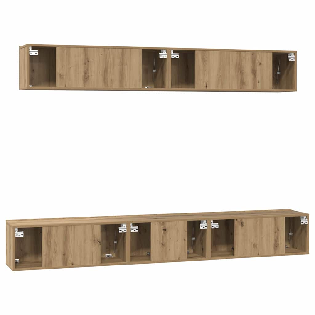 TV-Schrank Set Wandmontiert 5 pcs Artisan-Eiche Holzwerkstoff