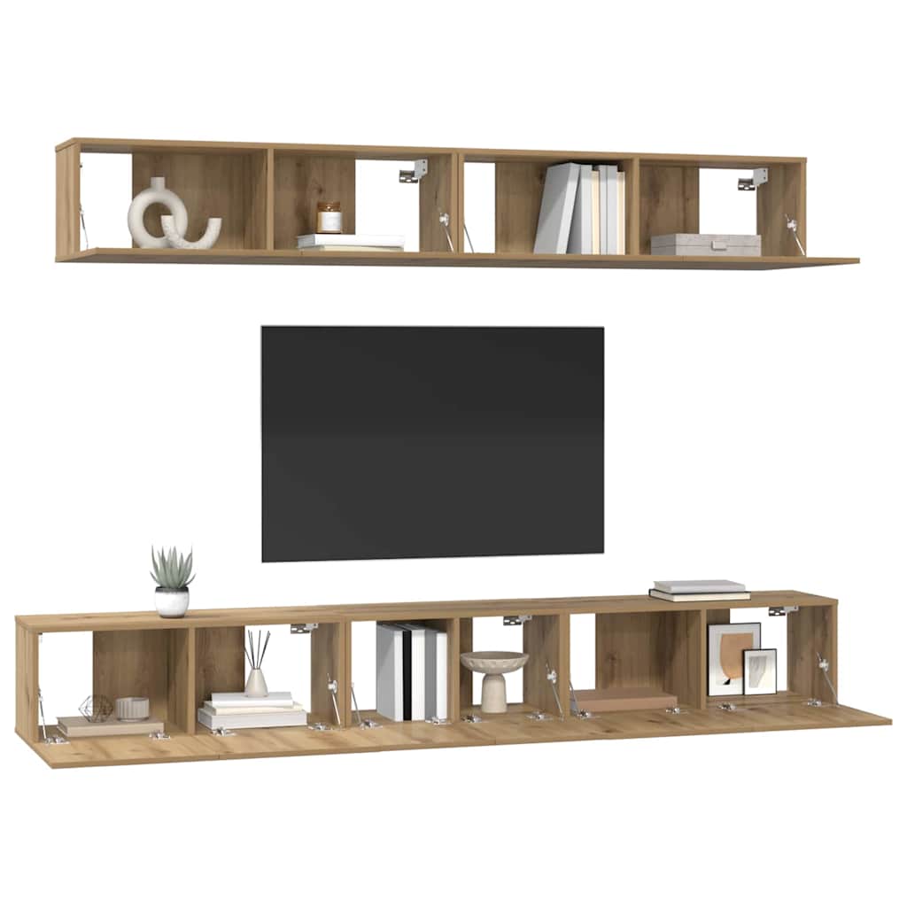 TV-Schrank Set Wandmontiert 5 pcs Artisan-Eiche Holzwerkstoff