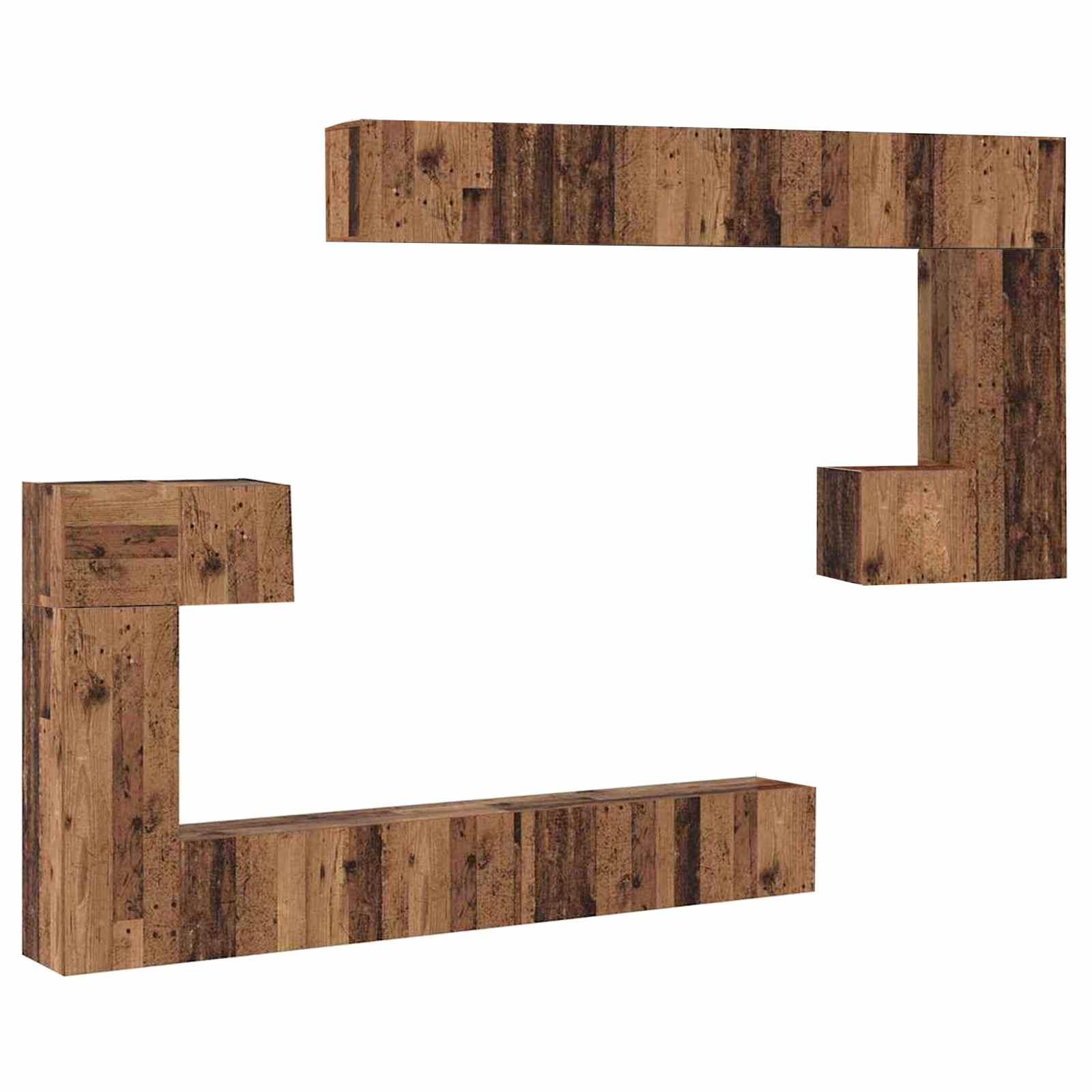 TV-Einheiten Wandmontiert 4 pcs Altholz Holzwerkstoff